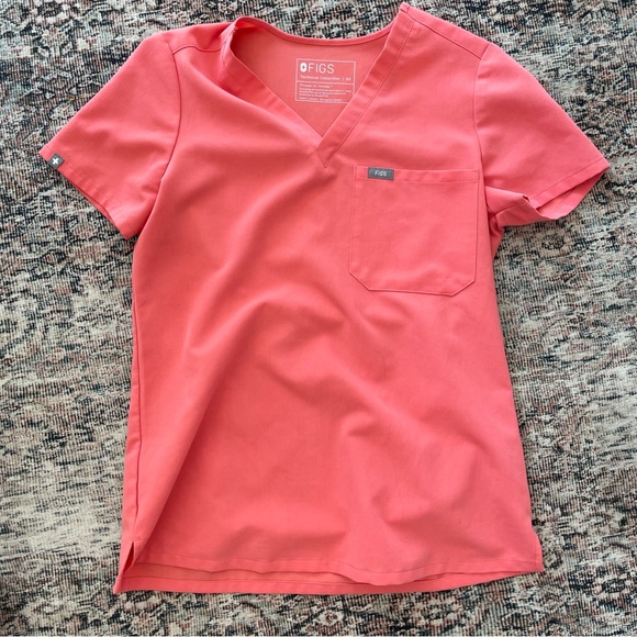 Other Figs Coral Catarina Scrub Top Poshmark